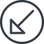 Line, down, normal, circle, arrow, corner, arrow-corner icon
