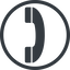 Line, down, normal, circle, phone, call, dial, number, dot, telephone, pictogram, dot-50, dot-telephone icon
