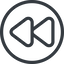 Line, down, normal, circle, video, play, forward, backward, mp3, player, pause icon
