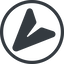 Line, down, normal, circle, message, paper, messaging, plane, airplane, aeroplane, submit, send, paper-plane, paper-plane-alt-solid icon