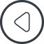 Line, down, normal, circle, arrow, video, play, mp3, player, pause, play-thin icon
