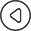Line, down, normal, circle, arrow, video, play, mp3, player, pause icon