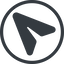 Line, left, normal, circle, message, paper, messaging, plane, airplane, aeroplane, submit, send, paper-plane, paper-plane-alt-solid icon