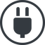 Line, left, normal, circle, electricity, plug, charge, charger, electric, plug-solid, electrics, electrical icon