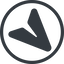 Line, right, normal, circle, message, paper, messaging, plane, airplane, aeroplane, submit, send, paper-plane, paper-plane-alt-solid icon