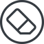 Line, normal, circle, horizontal, mirror, remove, eraser, erase, rubber icon