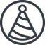 Line, normal, circle, new, horizontal, mirror, party, birthday, hat, new-year, year, party-hat icon