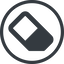 Line, normal, circle, horizontal, mirror, remove, eraser, erase, rubber icon