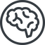 Line, normal, circle, side, human, idea, brain, intelligence, brain-side-alt, synapse, neuron, memory icon