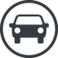 Line, up, normal, circle, car, front, vehicle, transport, car-front-small icon