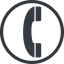 Line, up, normal, circle, phone, call, dial, number, dot, telephone, pictogram, dot-50, dot-telephone icon