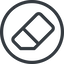 Line, normal, circle, remove, eraser, erase, rubber icon