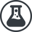 Line, up, normal, circle, bubble, bubbles, graduated, erlenmeyer, chemical, flask, lab, laboratory, chemistry, potion, glassware, conical, bubbling, boiling, bulbous, erlenmeyer-bubbling-alt-solid icon