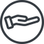 Line, up, normal, circle, healthcare, help, care, gift, hand, giving, giving-hand, love, give icon