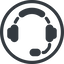 Line, normal, circle, phone, call, headset, headphone, microphone, support, headset-alt, headset-alt-solid icon