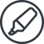 Line, normal, circle, pen, draw, marker, color, highlighter, annotate, school, highlight icon