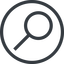Line, normal, circle, search, magnifying, glass, research, magnifying-glass, keywords, keyword icon