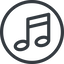 Line, normal, circle, mute, unmute, music, note, musical, notes icon