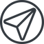 Line, up, normal, circle, message, paper, messaging, plane, airplane, aeroplane, submit, send, paper-plane, paper-plane-alt icon