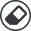Line, normal, circle, remove, eraser, erase, rubber icon