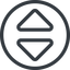 Line, up, normal, circle, order, sort icon
