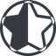 Line, up, normal, circle, star, rate, rating, half, star-half icon