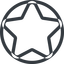 Line, up, normal, circle, star, rate, rating, favorite icon