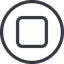 Line, normal, circle, square, video, play, stop, mp3, player, pause icon