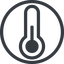 Line, normal, circle, temperature, thermometer, cold, heat icon