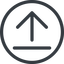 Line, up, normal, circle, upload, uploaded, uploading icon