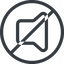 Line, down, normal, circle, horizontal, mirror, prohibited, speaker, volume, mute, unmute, music, sound, loudspeaker icon