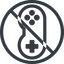 Line, left, normal, circle, horizontal, mirror, prohibited, game, gaming, games, gamepad, pad, joystick icon