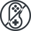 Line, left, normal, circle, prohibited, game, gaming, games, gamepad, pad, joystick icon