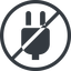 Line, left, normal, circle, prohibited, electricity, plug, charge, charger, electric, plug-solid, electrics, electrical icon