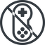 Line, right, normal, circle, horizontal, mirror, prohibited, game, gaming, games, gamepad, pad, joystick icon