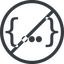 Line, normal, circle, horizontal, mirror, three, dots, prohibited, ..., curly, bracket, brackets, {...}, definition icon