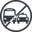 Line, normal, circle, horizontal, mirror, car, vehicle, transport, prohibited, bus, dot, ground, transportation, ground-transportation, dot-ground-transportation icon