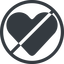 Line, normal, circle, horizontal, mirror, prohibited, heart, valentine, healthcare, health, heart-solid, <3 icon