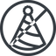 Line, normal, circle, new, horizontal, mirror, prohibited, party, birthday, hat, new-year, year, party-hat icon