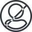 Line, up, normal, circle, horizontal, mirror, user, man, woman, person, prohibited, user-circle icon