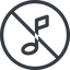 Line, normal, circle, prohibited, mute, unmute, music, eighth, note, eighth-note, musical, notes icon