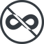 Line, normal, circle, symbol, prohibited, math, mathematics, mathematical, infinity, always, infinite, maths, loop, infinity-solid icon