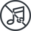 Line, normal, circle, prohibited, mute, unmute, music, note, musical, notes icon