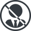 Line, normal, circle, user, prohibited, tie, admin, administrator, superuser, user-tie-circle icon