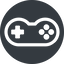 Down, normal, solid, circle, horizontal, mirror, game, gaming, games, gamepad, pad, joystick icon
