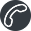 Down, normal, solid, circle, phone, call, dial, number, telephone icon