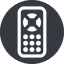 Down, normal, solid, circle, remote, control, tv, television, remote-control icon