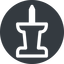 Down, normal, solid, circle, thumbtack, pin, unpin icon