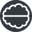 Left, normal, solid, circle, human, idea, brain, intelligence, synapse, neuron, memory icon