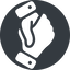 Left, normal, solid, circle, business, hand, handshake, shake, agreement, deal, hands, shaking, agree, handshake-solid icon